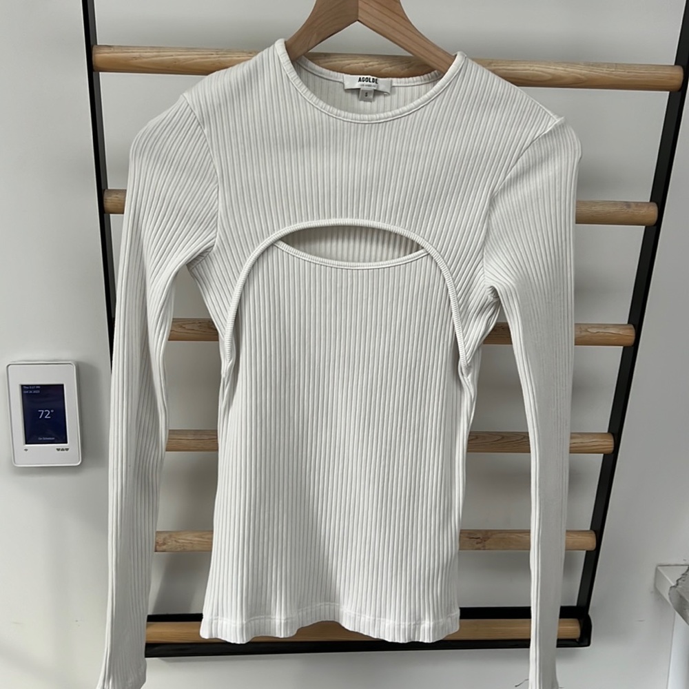 Agolde ribbed cut out top size small